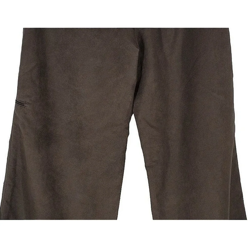 Motivi‎ Cargo Pants Women Size 10 Brown Wide Leg Italian Faux Suede Utility